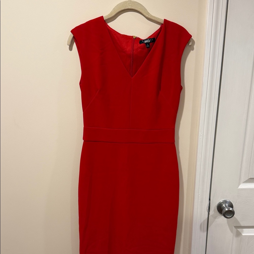 Lauren Ralph Lauren Bold Red Midi Dress